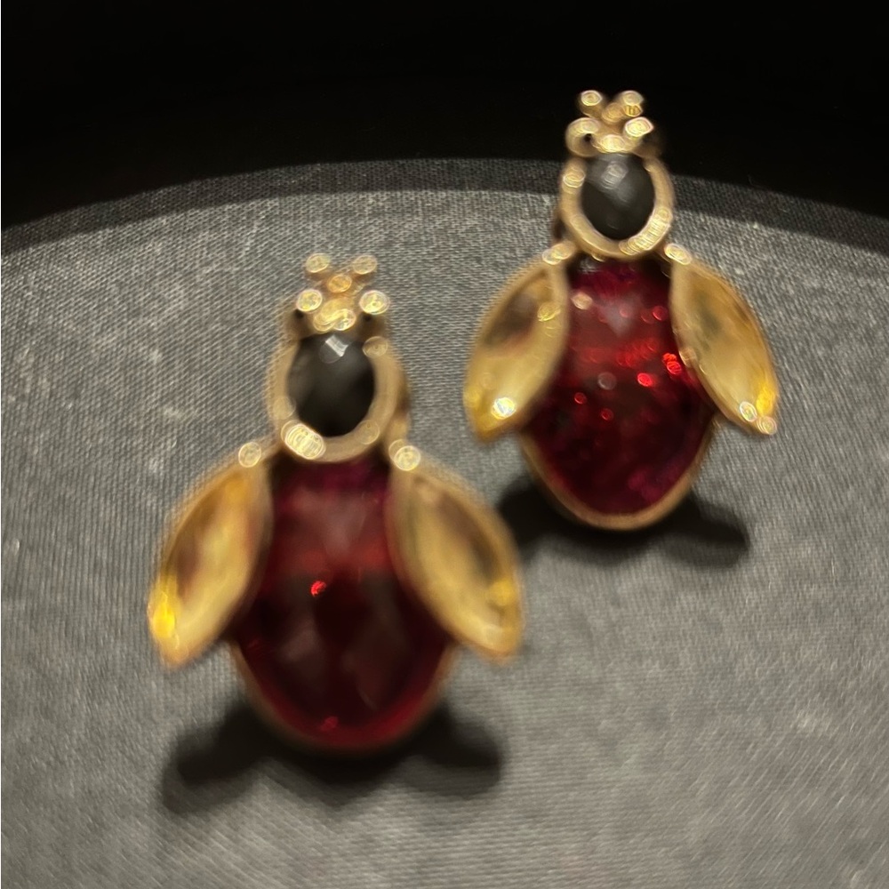 Large Jewelled Bug Earrings